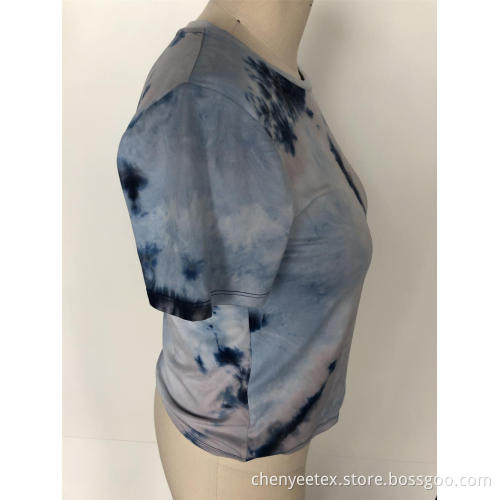 Tie-Dye-Kurzarmbluse